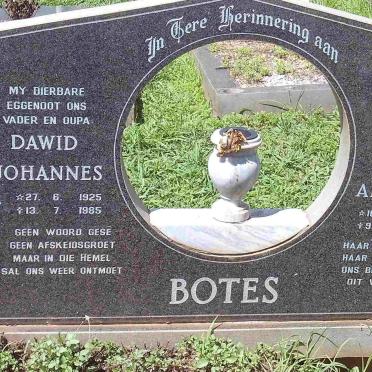 BOTES Dawid Johannes 1925-1985 &amp; Maria Adriana 1930-2006