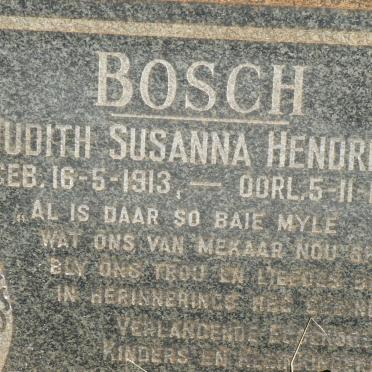 BOSCH Judith Susanna Hendrika 1913-1958