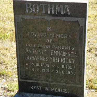 BOTHMA Antonie Johannes 1906-1971 &amp; Emmarentia Fredrieka 1907-1980