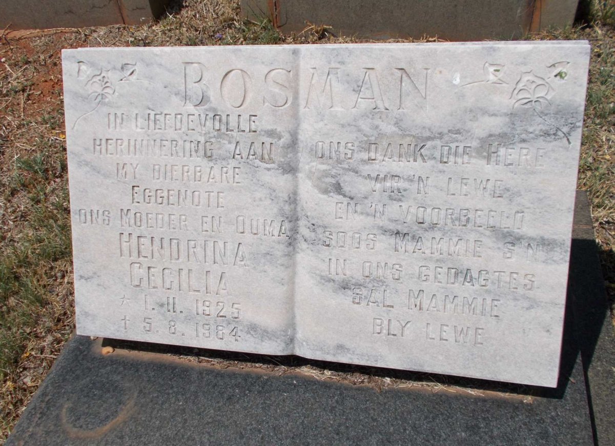 BOSMAN Hendrina Cecilia 1925-1984