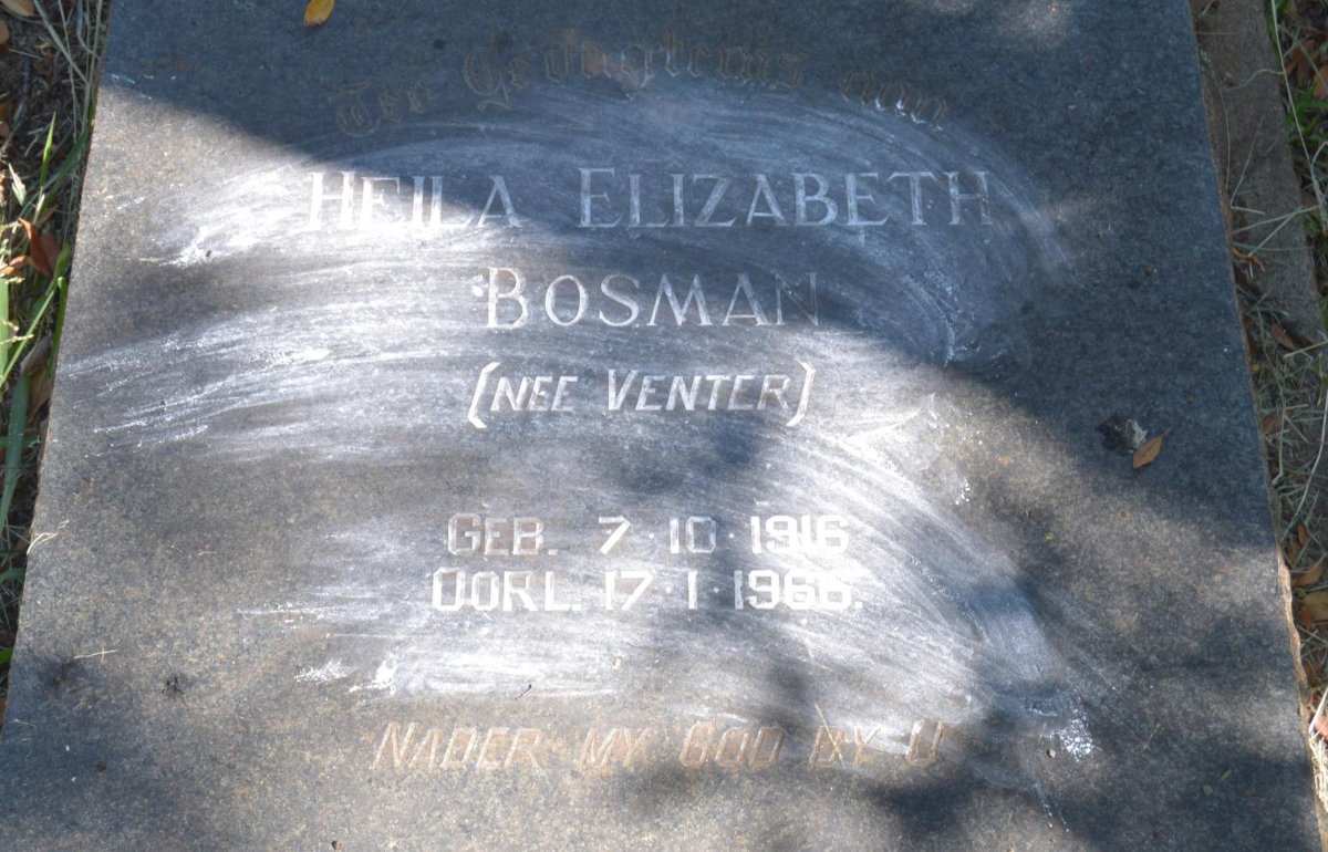 BOSMAN Heila Elizabeth nee VENTER 1916-1966
