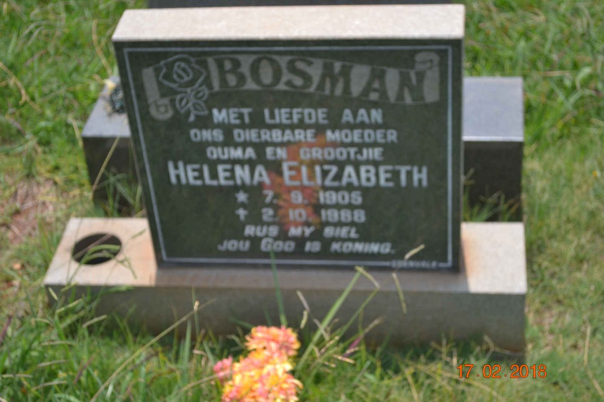 BOSMAN Helena Elizabeth 1905-1988