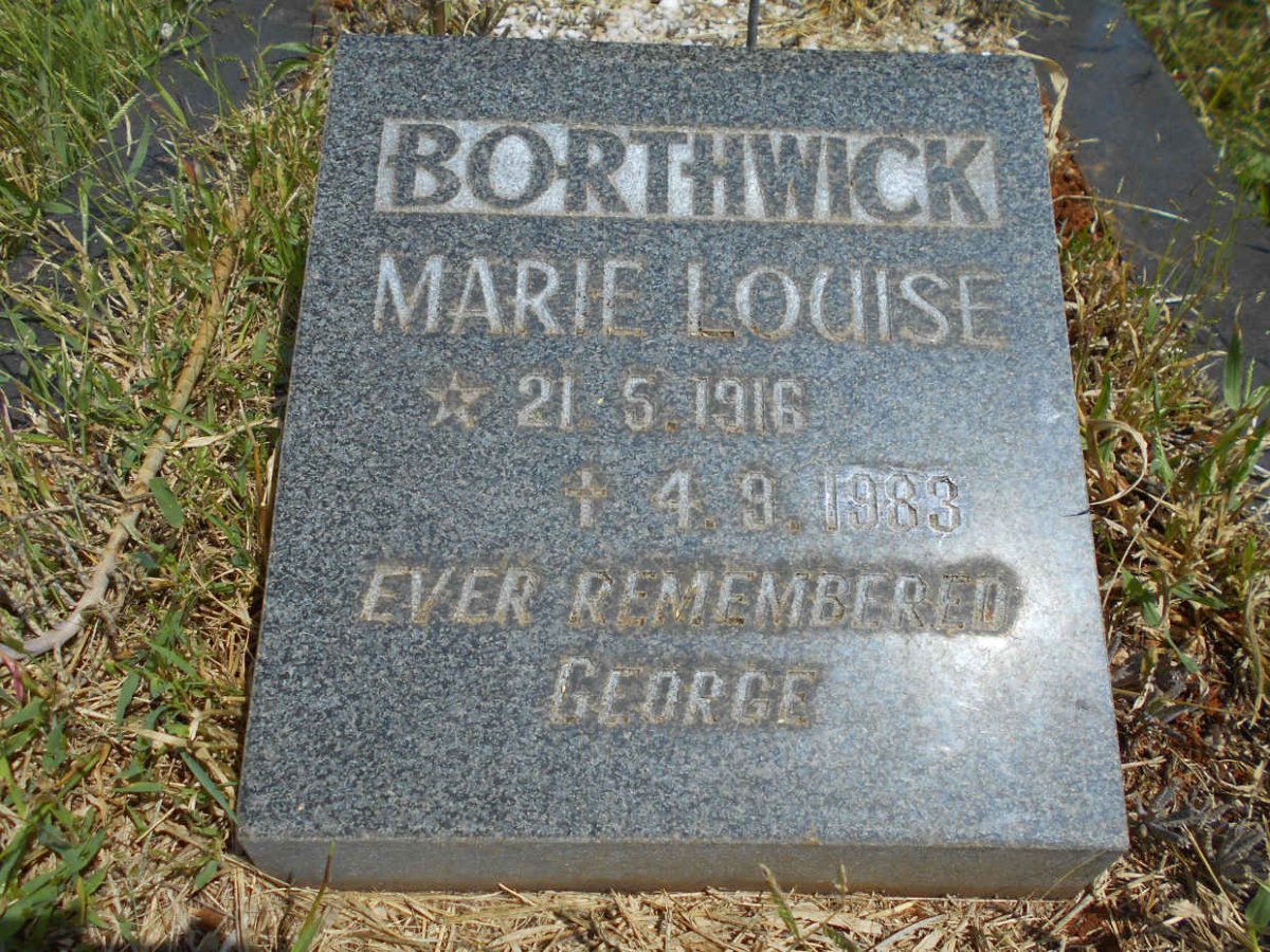 BORTHWICK John 1910-1970 &amp; Marie Louise 1916-1983