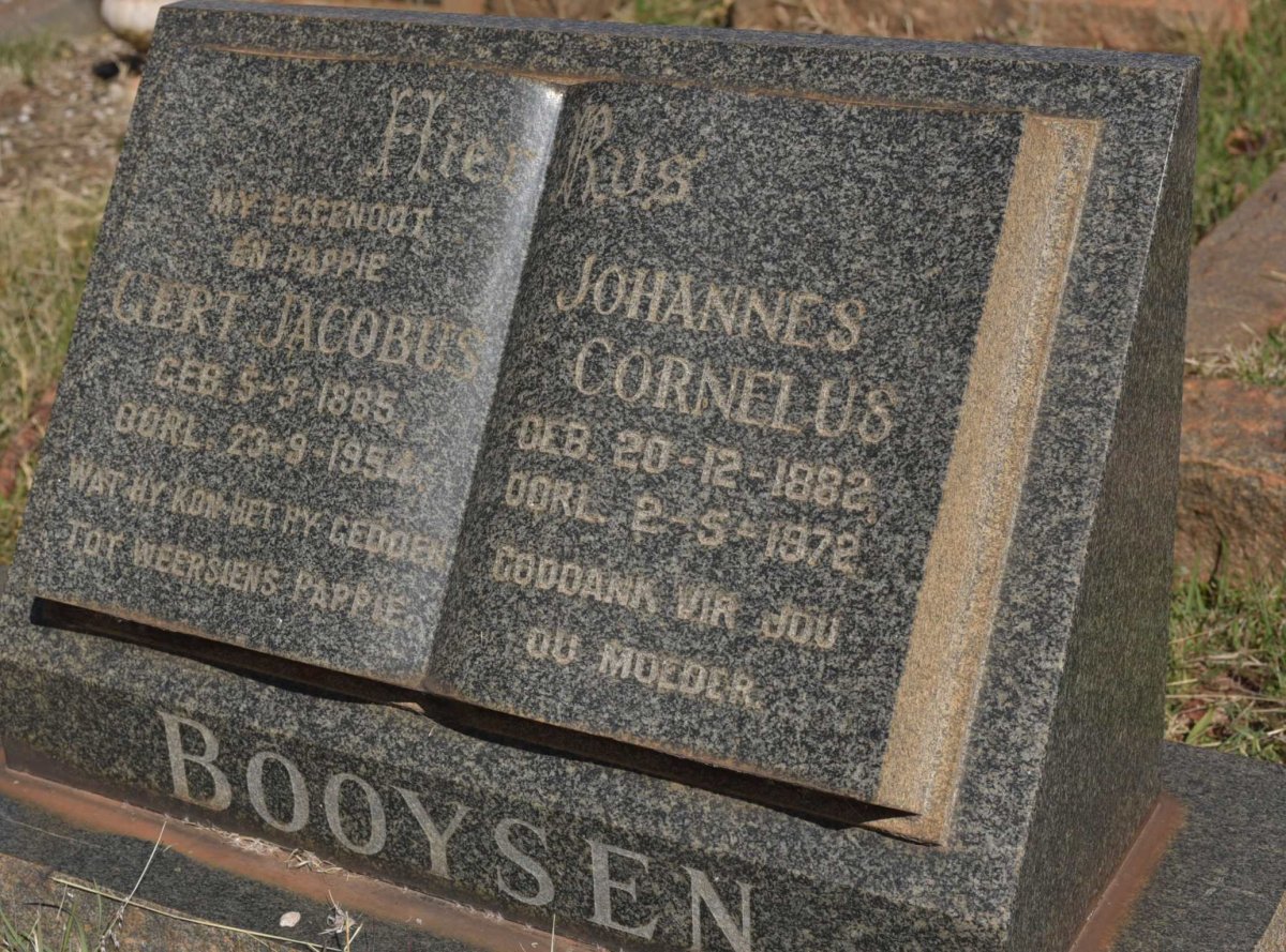 BOOYSEN Gert Jacobus 1885-1954 &amp; Johannes Cornelus 1882-1972