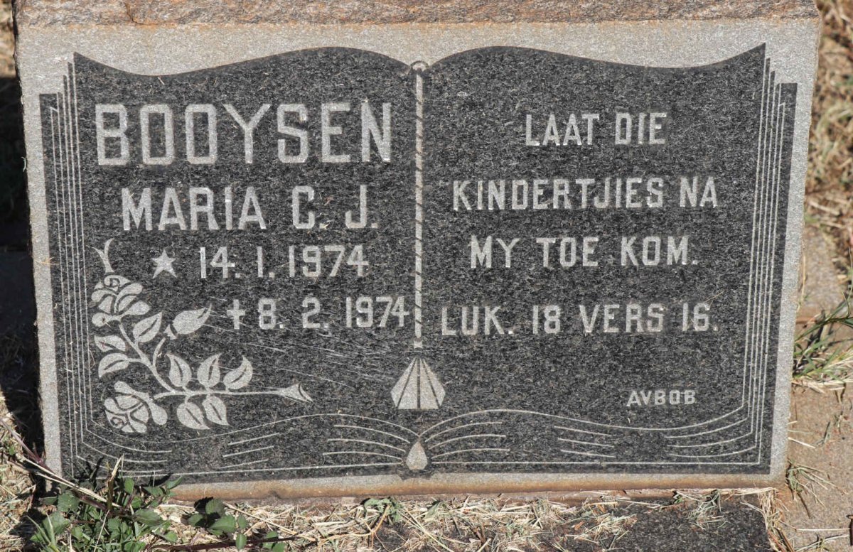 BOOYSEN Maria C.J. 1974-1974
