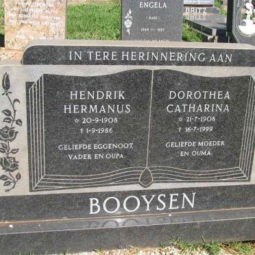 BOOYSEN Hendrik Hermanus 1908-1986 &amp; Dorothea Catharina 1908-1999