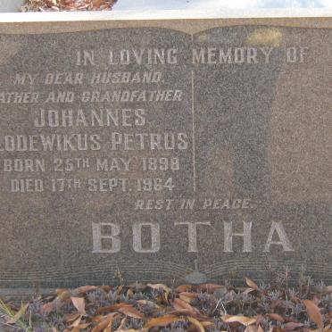 BOTHA Johannes Lodewikus Petrus 1898-1964