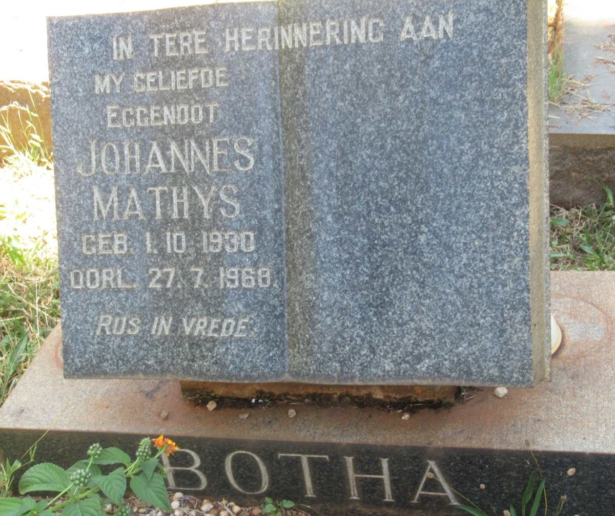 BOTHA Johannes Mathys 1930-1968