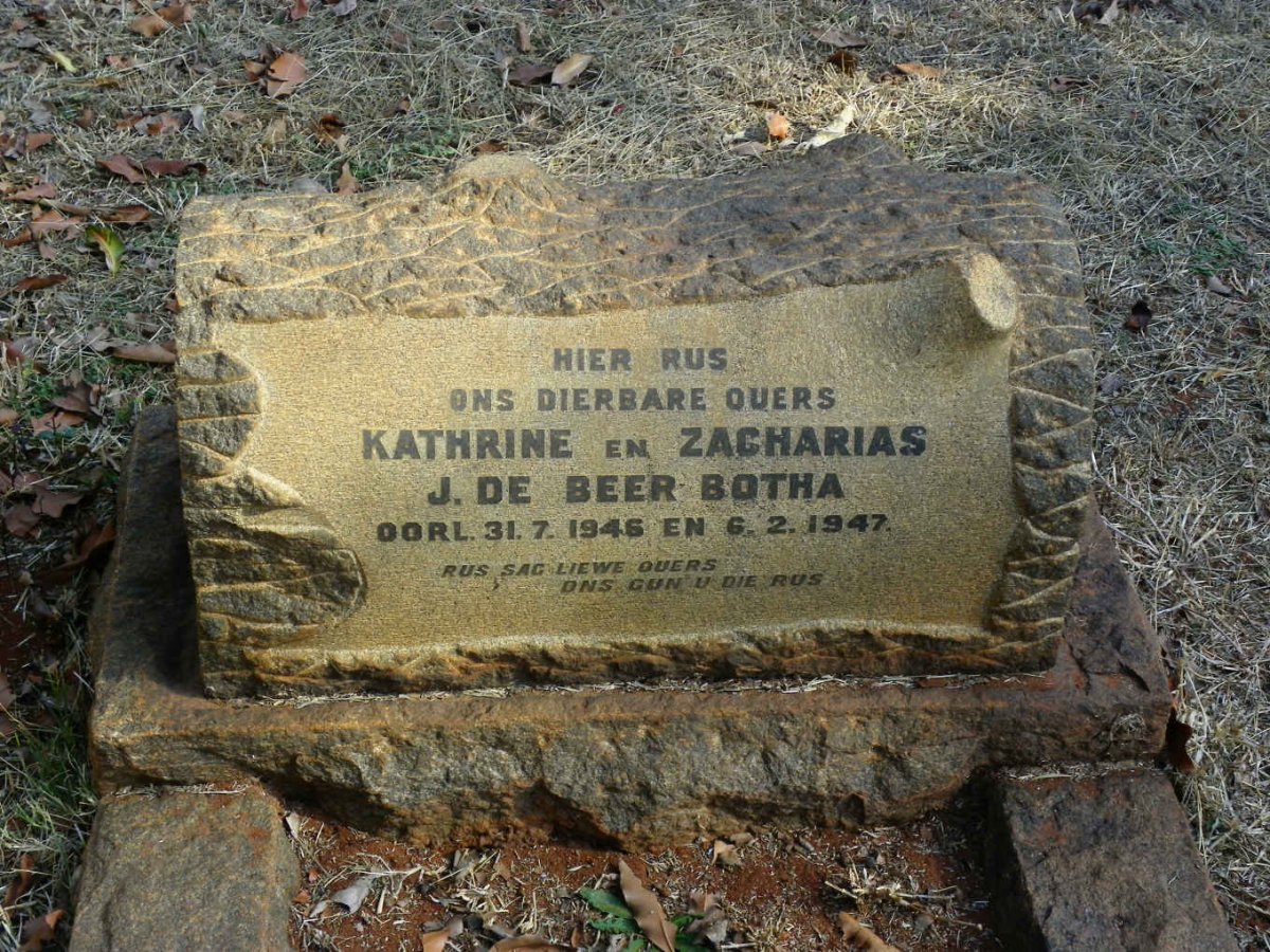 BOTHA Zacharias J. De Beer -1947 &amp; Kathrine -1946