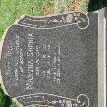 BOTHA Martha Sophia nee DU TOIT 1900-1960