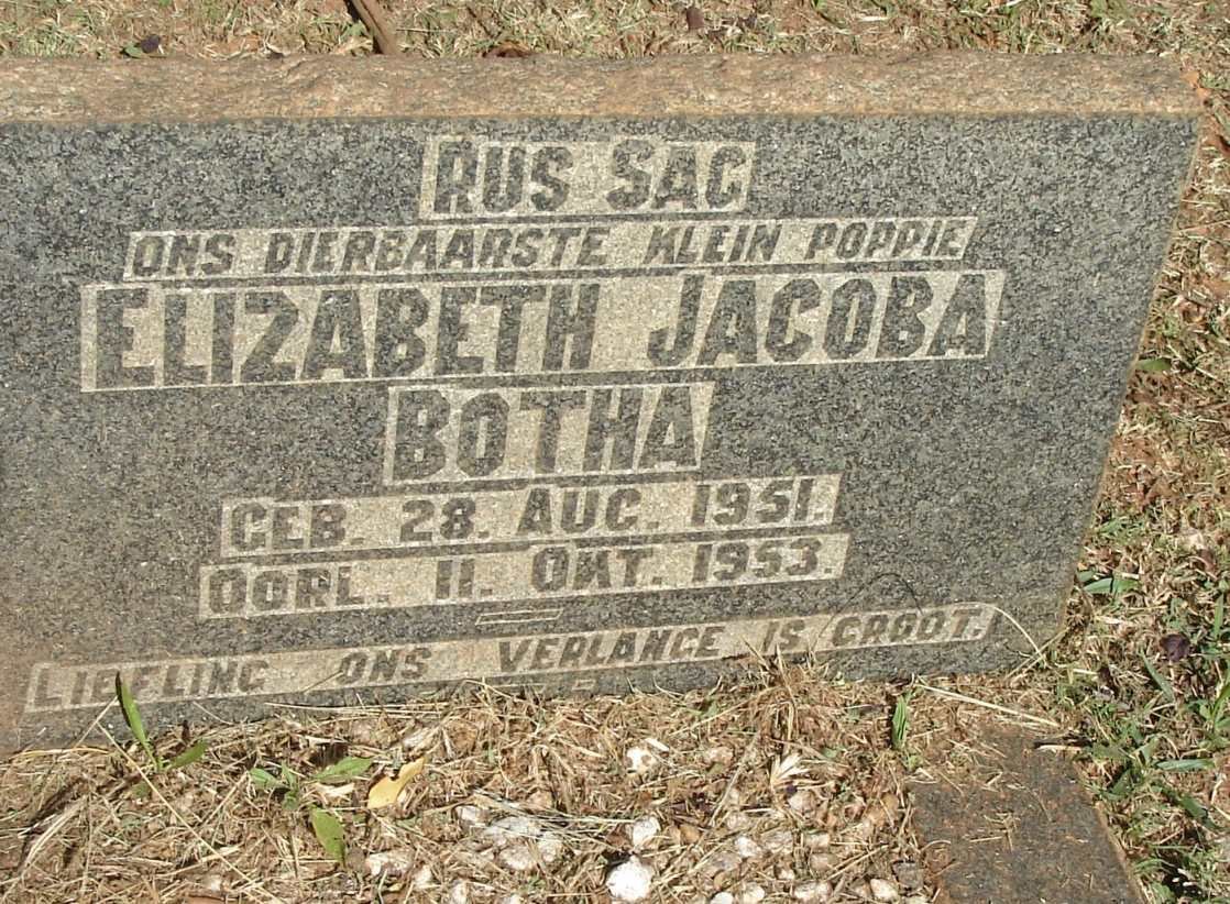 BOTHA Elizabeth Jacoba 1951-1953