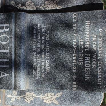 BOTHA Frederik Jacobus 1904-1958