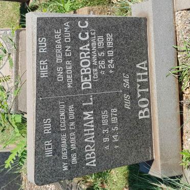 BOTHA Abraham L. 1895-1978 &amp; Debora G.C. ANNANDALE 1901-1992