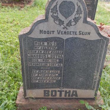 BOTHA Jakobus L. 1916-1948