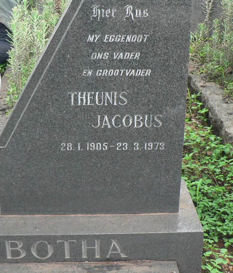 BOTHA Theunis Jacobus 1905-1973