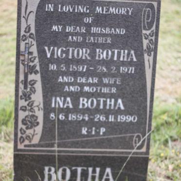 BOTHA Victor 1897-1971 &amp; Ina 1894-1990