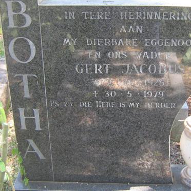 BOTHA Gert Jacobus 1925-1979