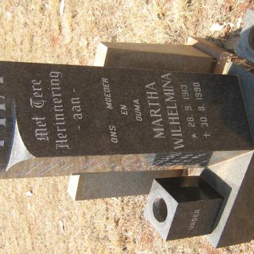 BOTHA Martha Wilhelmina 1913-1990