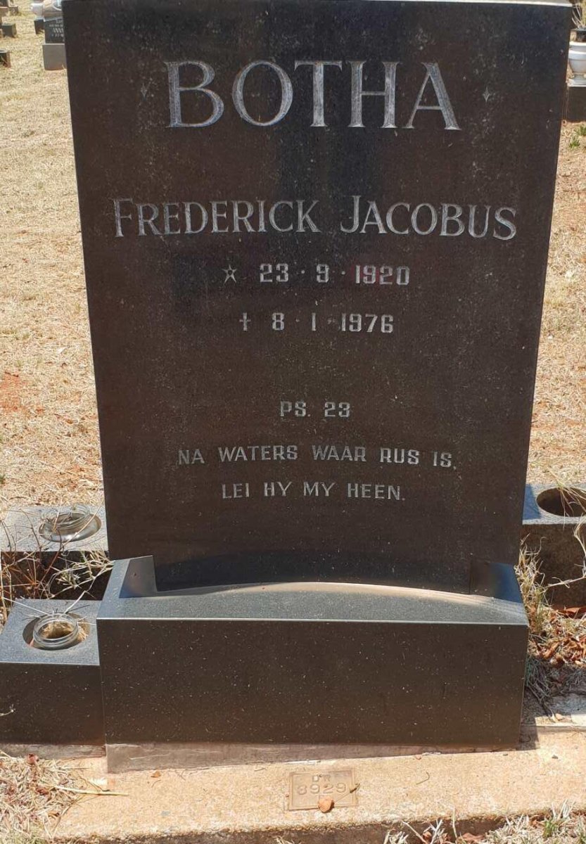 BOTHA Frederick Jacobus 1920-1976