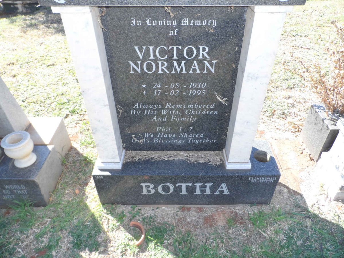 BOTHA Victor Norman 1930-1995