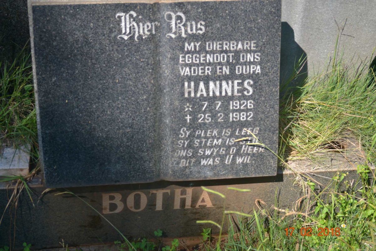 BOTHA Hannes 1926-1982