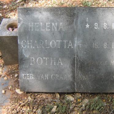 BOTHA Helena Charlotta nee VAN GRAAN 1887-1974