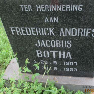 BOTHA Frederick Andries Jacobus 1907-1953