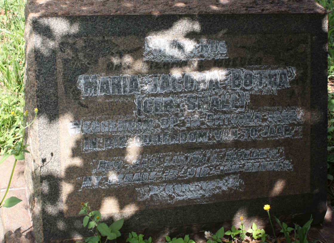 BOTHA Maria Jacoba nee SMALL -1952