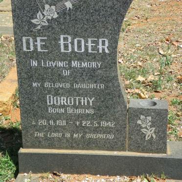 BOER Dorothy, de nee BEHRENS 1911-1942