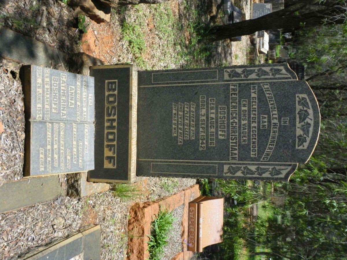 BOSHOFF Frederick Christiaan 1886-1942 &amp; Anna Catherina 1886-1954