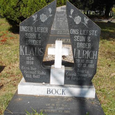 BOCK Klaus 1934-1956 :: BOCK Ulrich 1968-1990