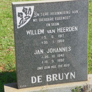 BRUYN Willem Van Heerden, de 1917-1959 :: DE BRUYN Jan Johannes 1942-1982