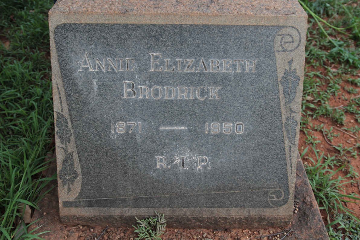 BRODRICK Annie Elizabeth 1871-1950