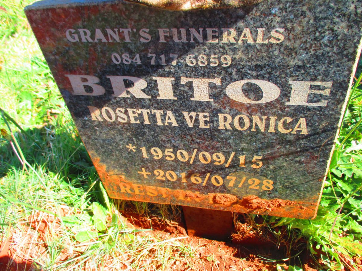 BRITOE Rosetta Veronica 1950-2016