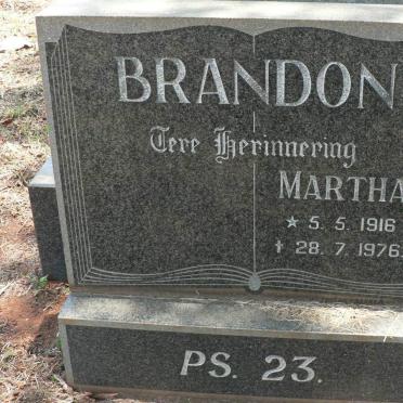 BRANDON Martha 1916-1976