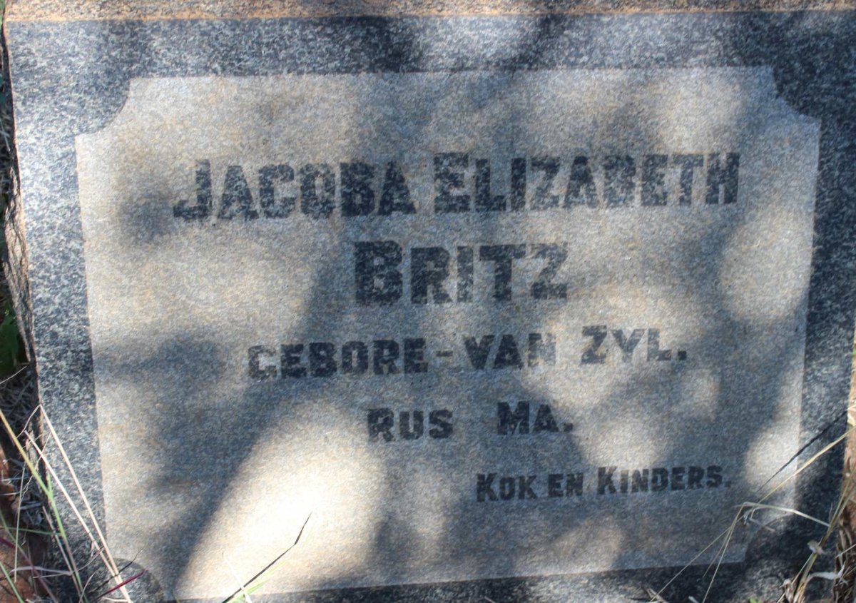 BRITZ Jacoba Elizabeth nee VAN ZYL