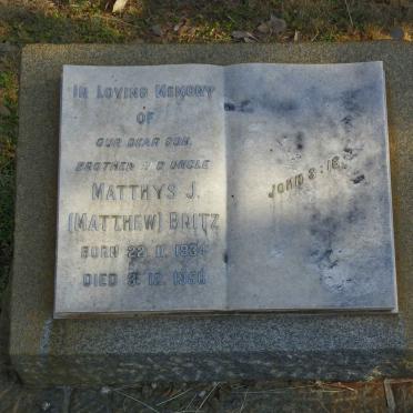 BRITZ Matthys J. 1934-1956