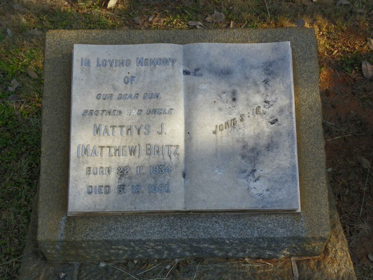 BRITZ Matthys J. 1934-1956