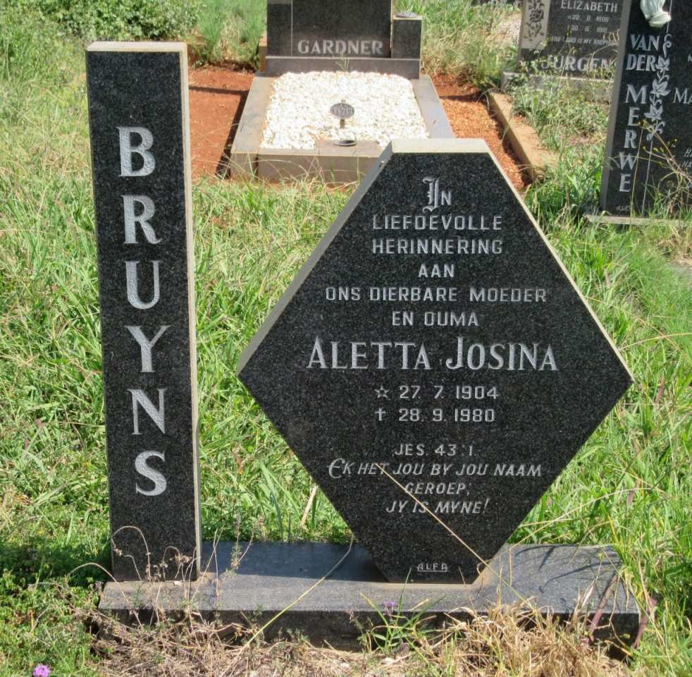 BRUYNS Aletta Josina 1904-1980
