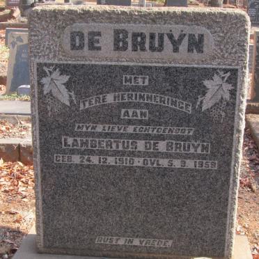 BRUYN Lambertus, de 1910-1959