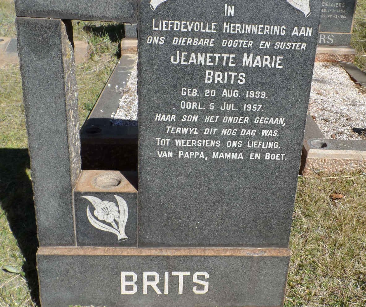 BRITS Jeanette Marie 1939-1957