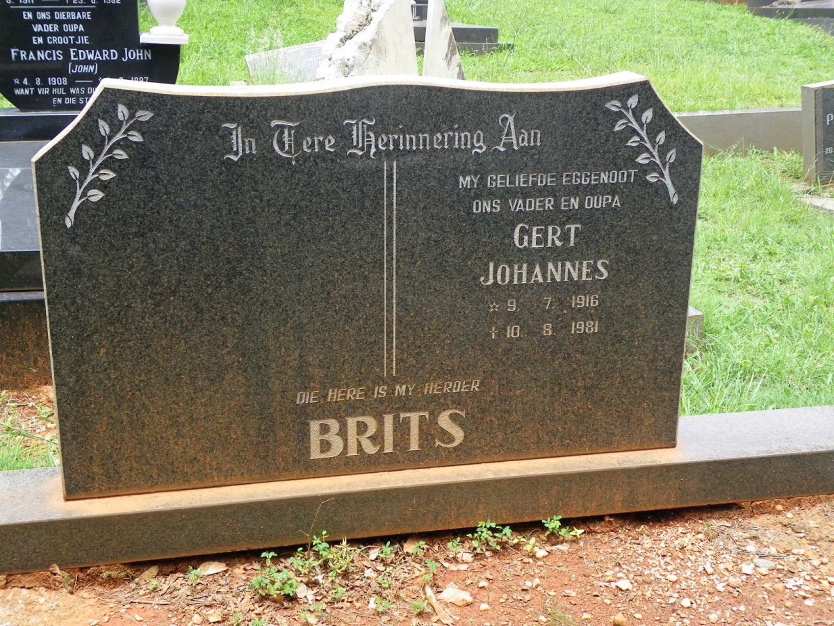 BRITS Gert Johannes 1916-1981