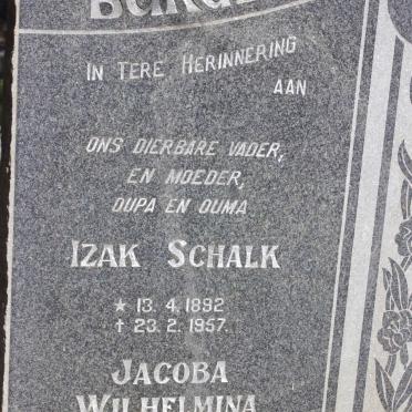 BURGER Izak Schalk 1892-1957 &amp; Jacoba Wilhelmina 1893-1976