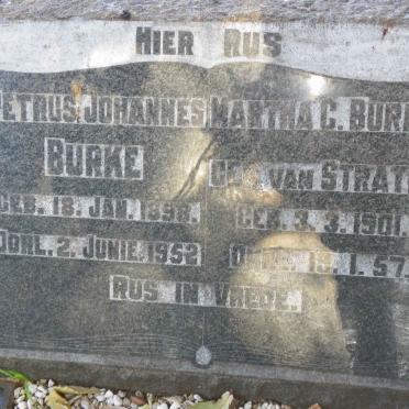 BURKE Petrus Johannes 1898-1952 &amp; Martha C. VAN STRATEN 1901-1957