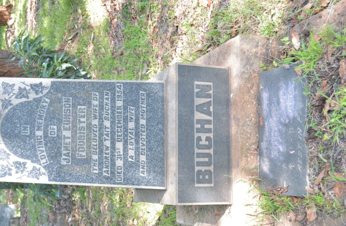 BUCHAN Andrew Tait 1882-1969 &amp; Janet Eunson FOUBISTER -1954