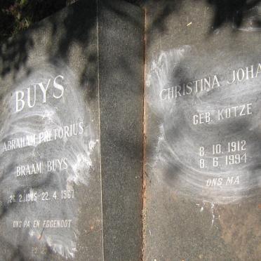 BUYS Abraham Pretorius 1905-1967 & Christina Johanna KOTZE 1912-1994 :: BUYS Hendrik Abrahams 1935- :: BUYS Christina Johanna 1932-1990