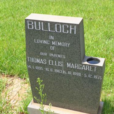 BULLOCH Thomas Ellis 1895-1963 &amp; Margaret 1898-1975