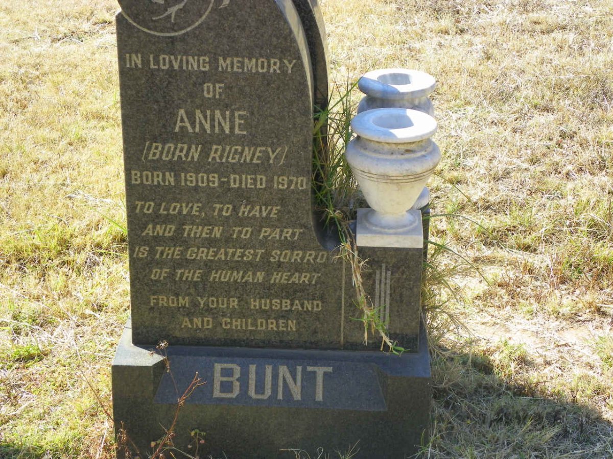 BUNT Anne nee RIGNEY 1909-1970