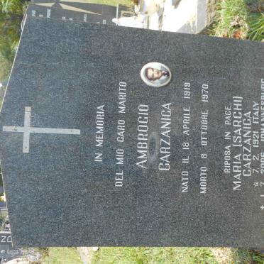 CARZANICA  Ambrocio 1919-1970 &amp; Maria Sarchi 1921-2006