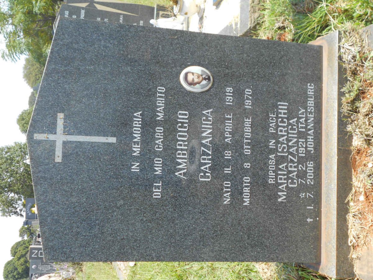 CARZANICA  Ambrocio 1919-1970 &amp; Maria Sarchi 1921-2006